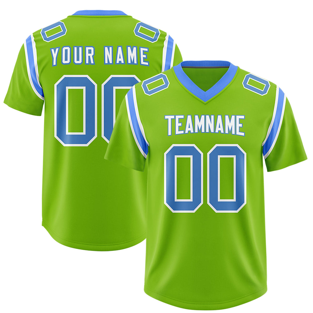 Custom Neon Green Personalized Shoulder Cut Two-Tone Authentic Football Jersey