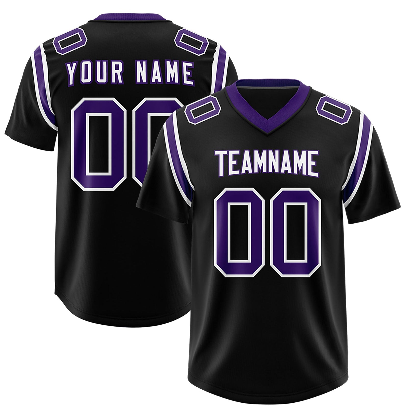 Custom Black Personalized Shoulder Cut Two-Tone Authentic Football Jersey