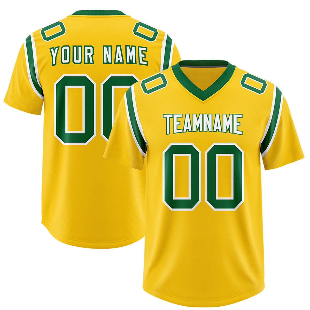Custom Gold Personalized Shoulder Cut Two-Tone Authentic Football Jersey