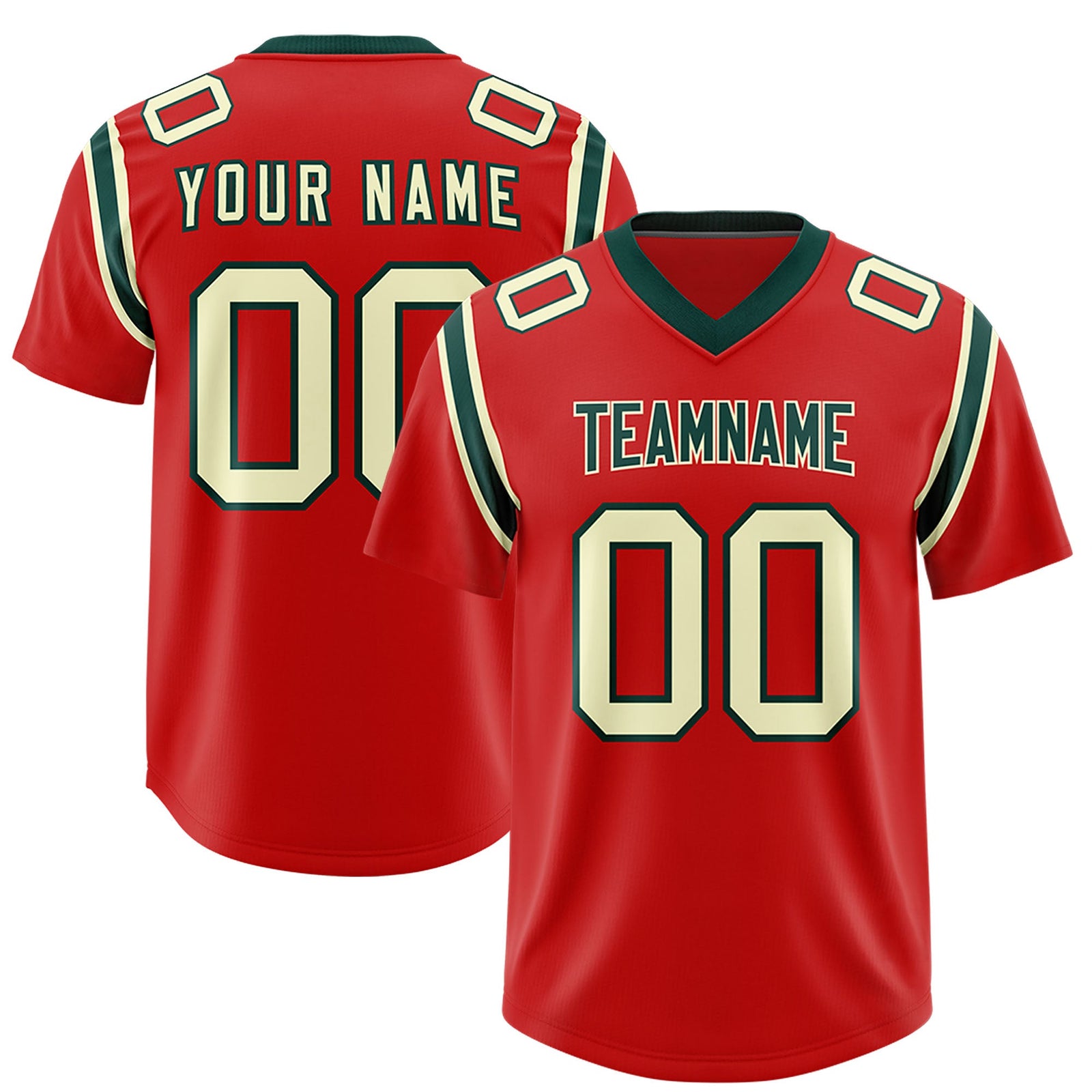Custom Red Personalized Shoulder Cut Two-Tone Authentic Football Jersey