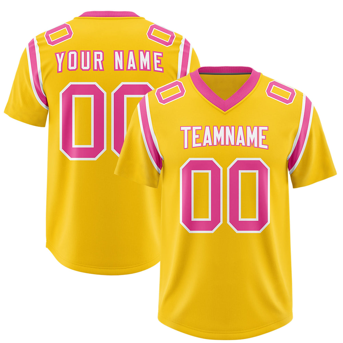 Custom Gold Personalized Shoulder Cut Two-Tone Authentic Football Jersey