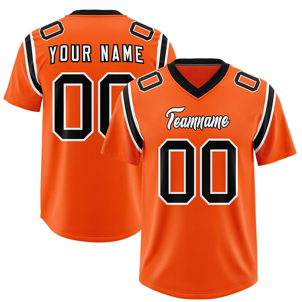 Custom Orange Personalized Shoulder Cut Two-Tone Authentic Football Jersey