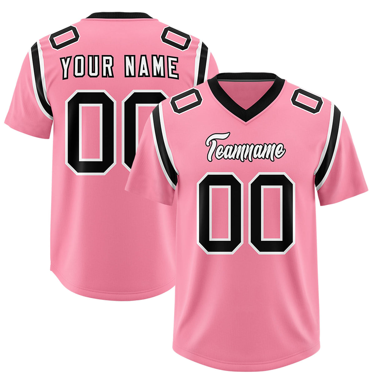 Custom Light Pink Personalized Shoulder Cut Two-Tone Authentic Football Jersey