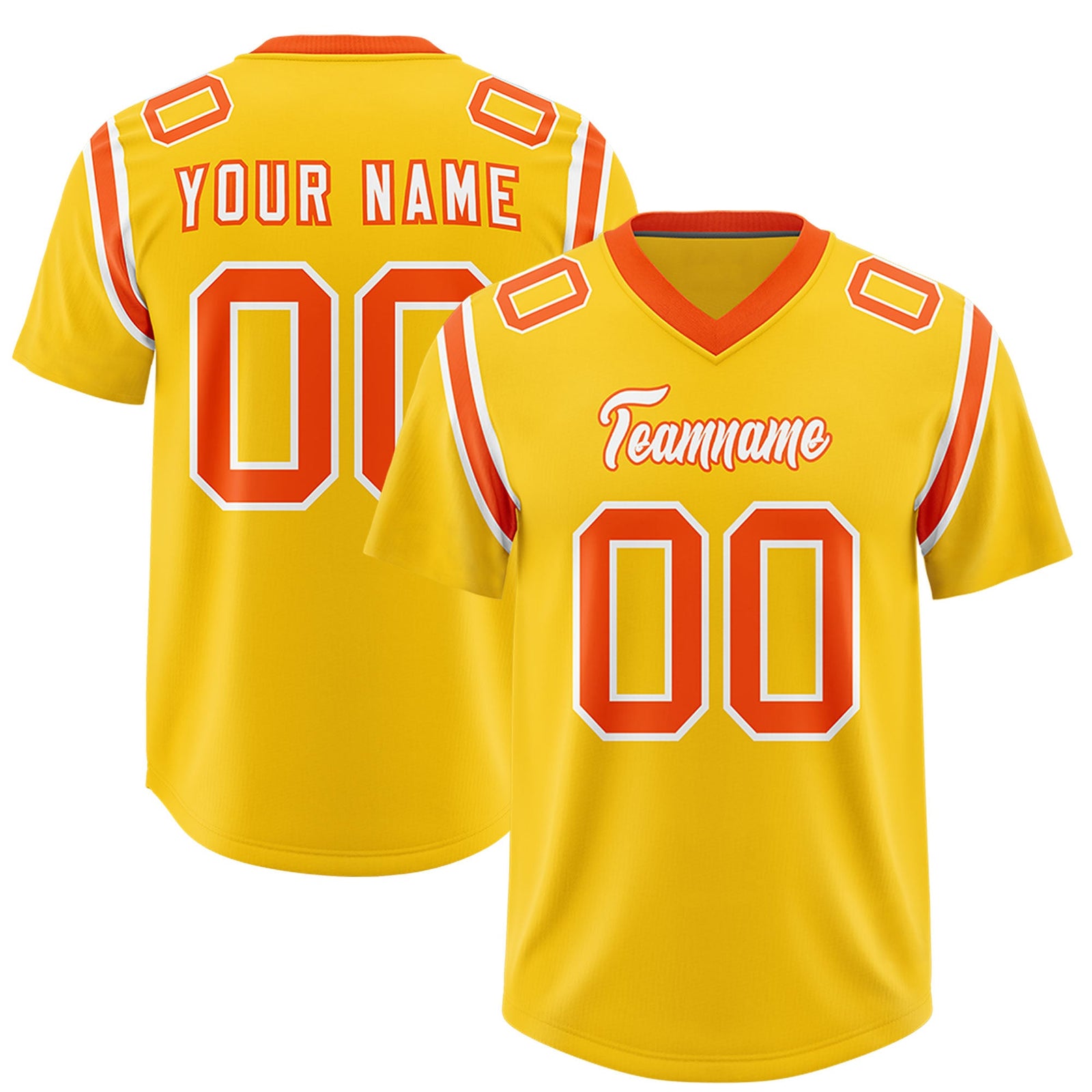 Custom Gold Personalized Shoulder Cut Two-Tone Authentic Football Jersey