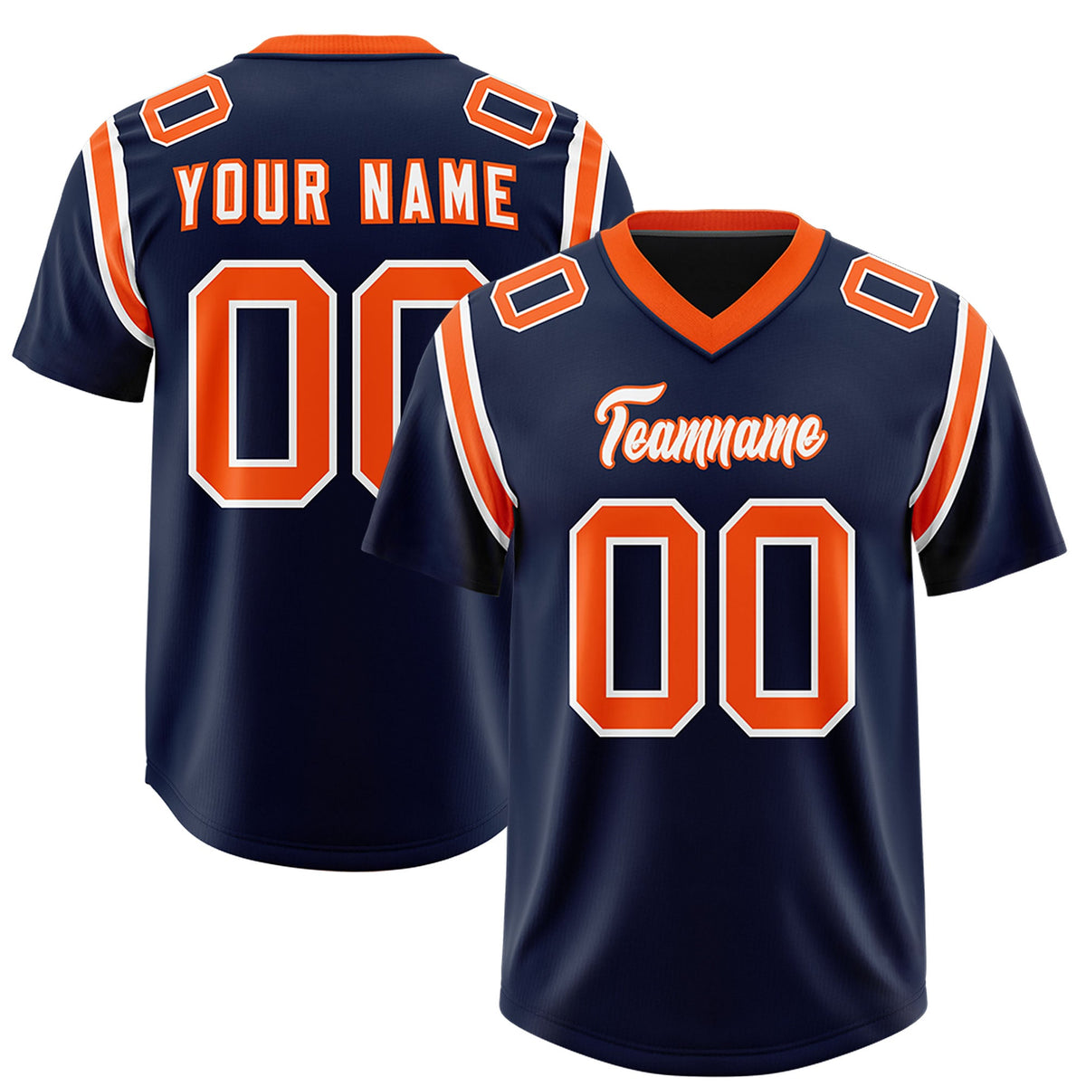 Custom Navy Personalized Shoulder Cut Two-Tone Authentic Football Jersey
