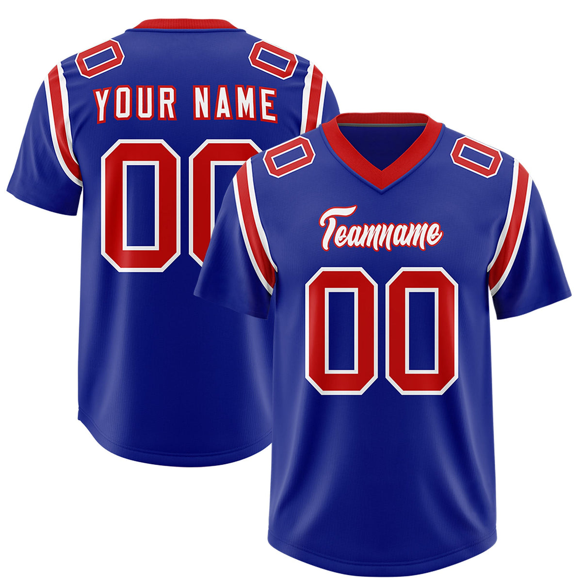 Custom Royal Personalized Shoulder Cut Two-Tone Authentic Football Jersey