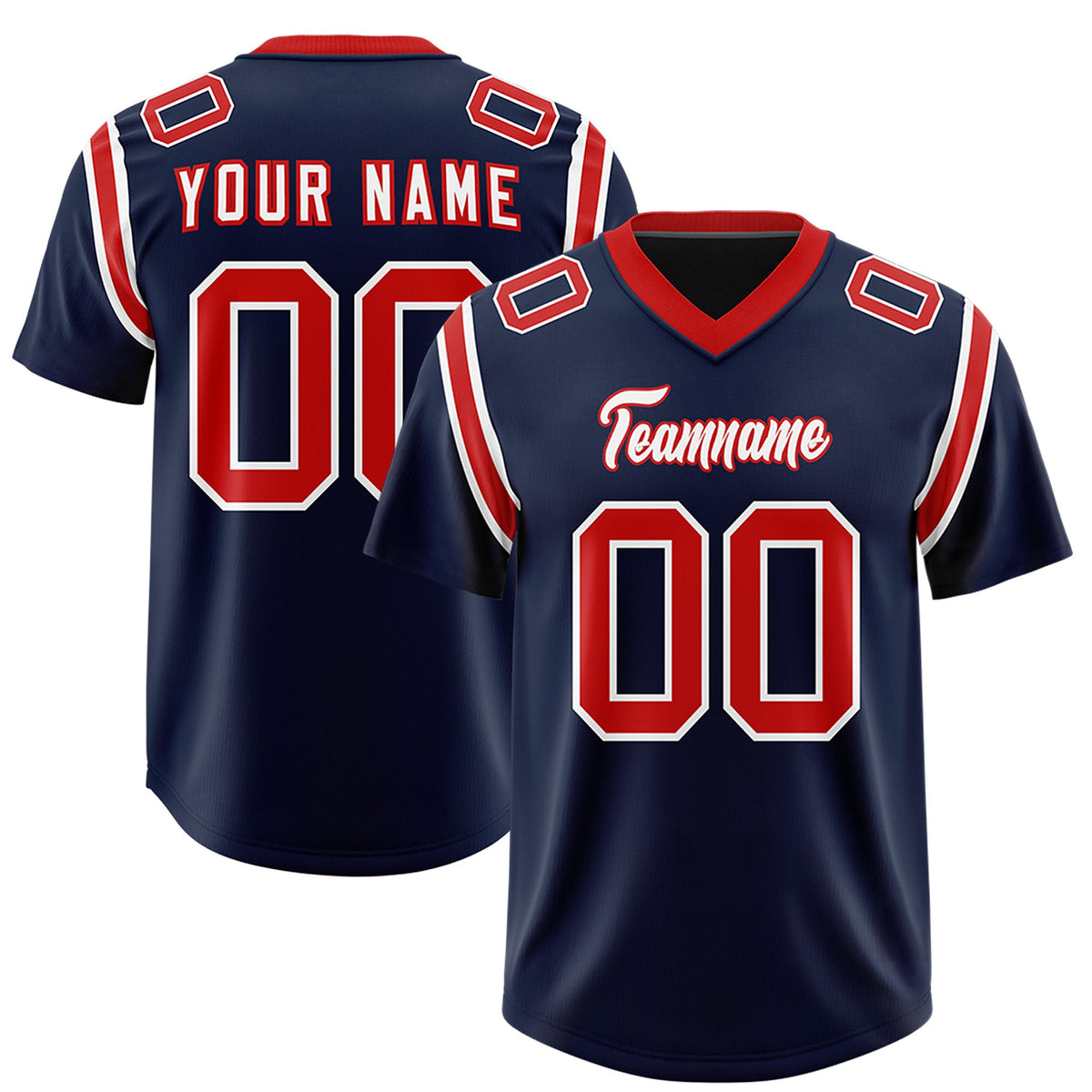 Custom Navy Personalized Shoulder Cut Two-Tone Authentic Football Jersey