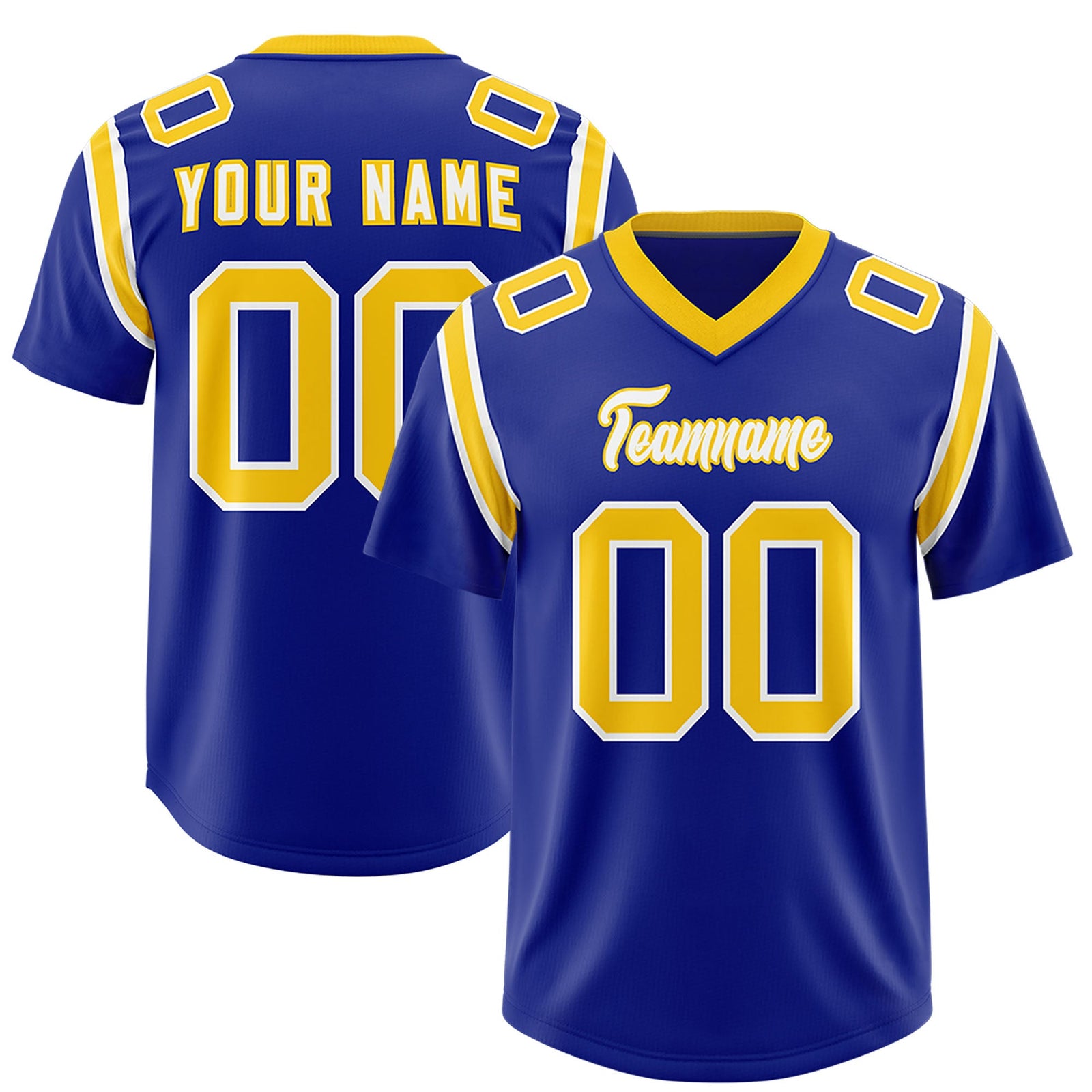 Custom Royal Personalized Shoulder Cut Two-Tone Authentic Football Jersey