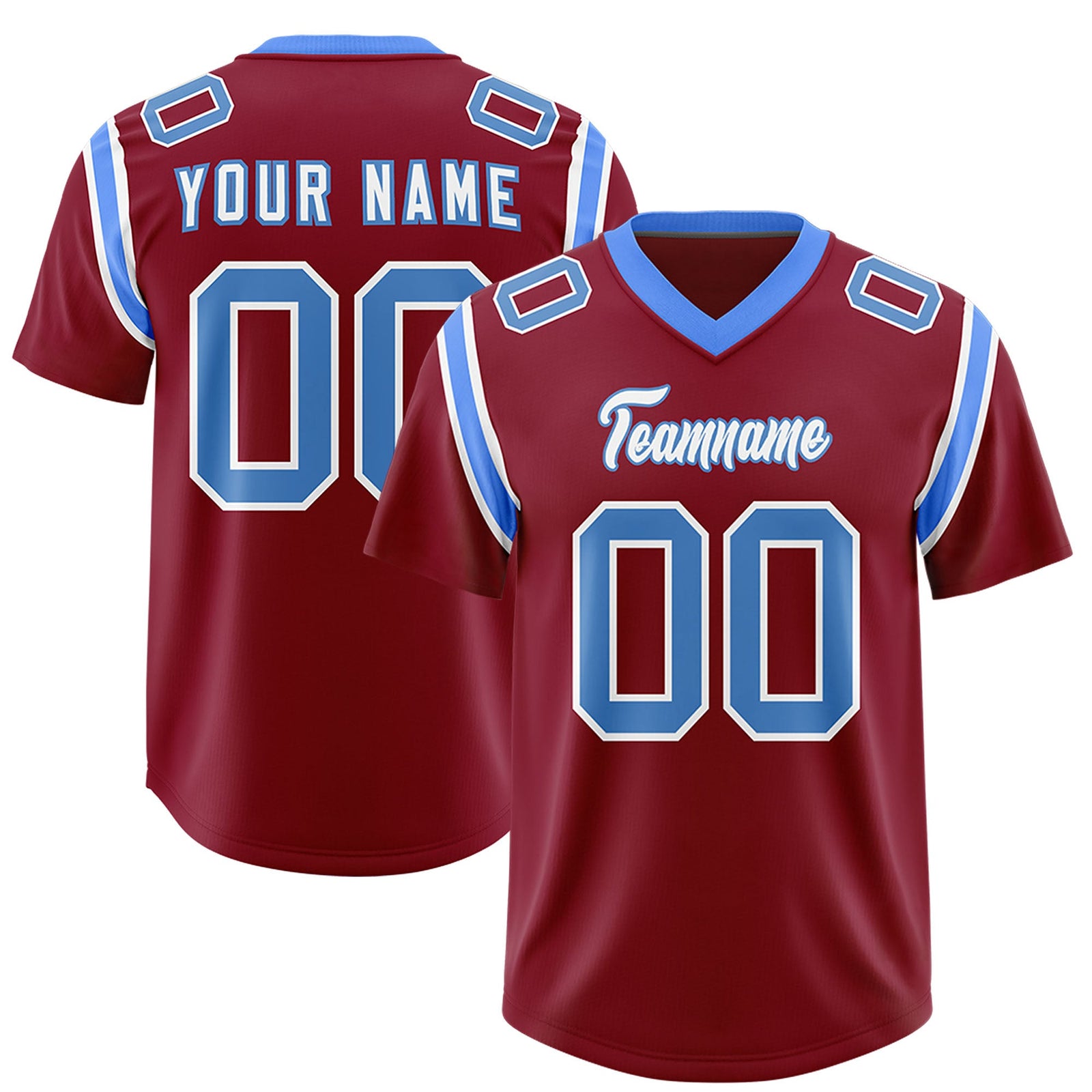 Custom Crimson Personalized Shoulder Cut Two-Tone Authentic Football Jersey