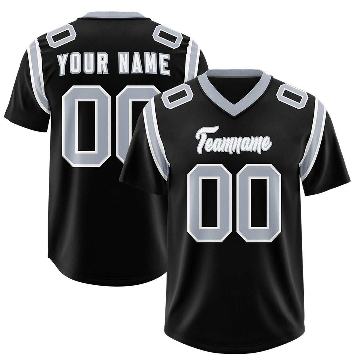 Custom Black Personalized Shoulder Cut Two-Tone Authentic Football Jersey