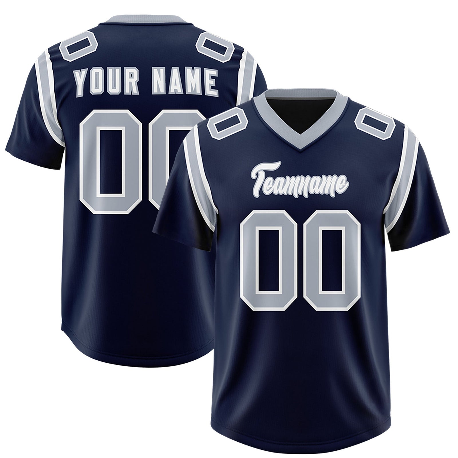 Custom Navy Personalized Shoulder Cut Two-Tone Authentic Football Jersey