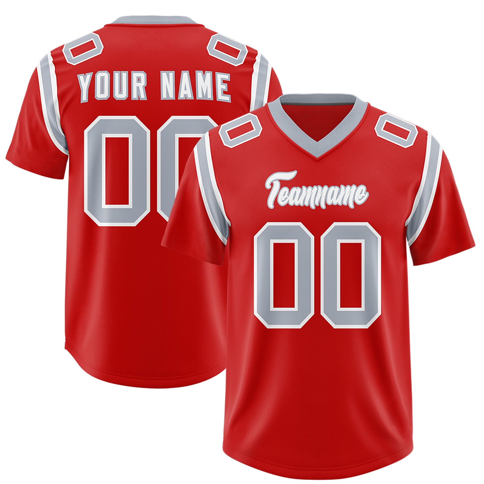 Custom Red Personalized Shoulder Cut Two-Tone Authentic Football Jersey