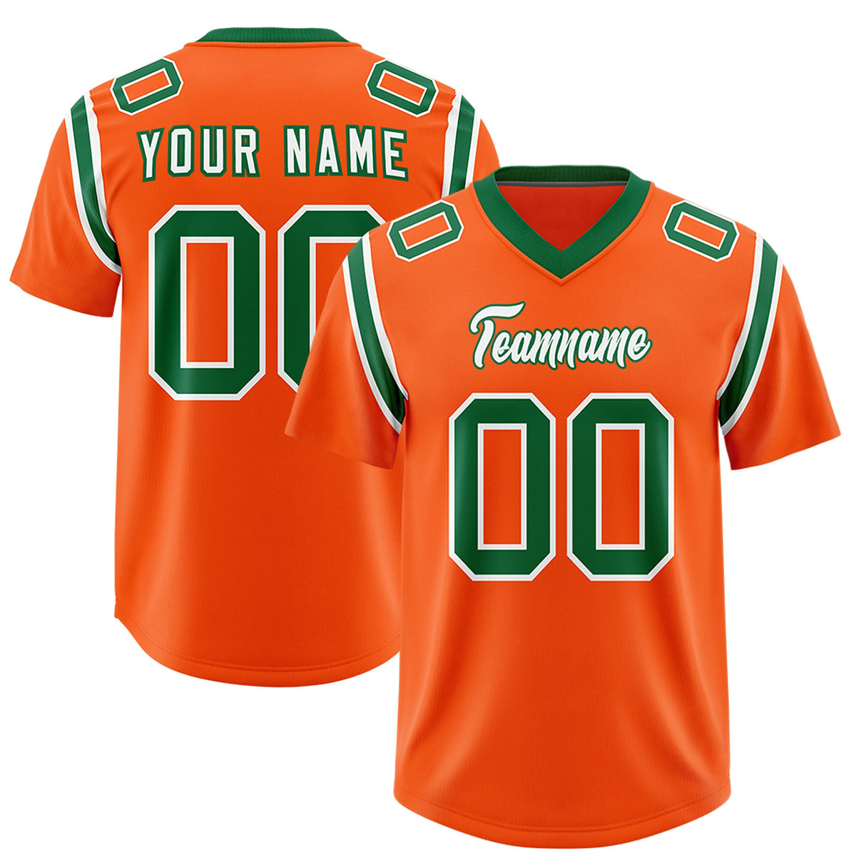 Custom Orange Personalized Shoulder Cut Two-Tone Authentic Football Jersey