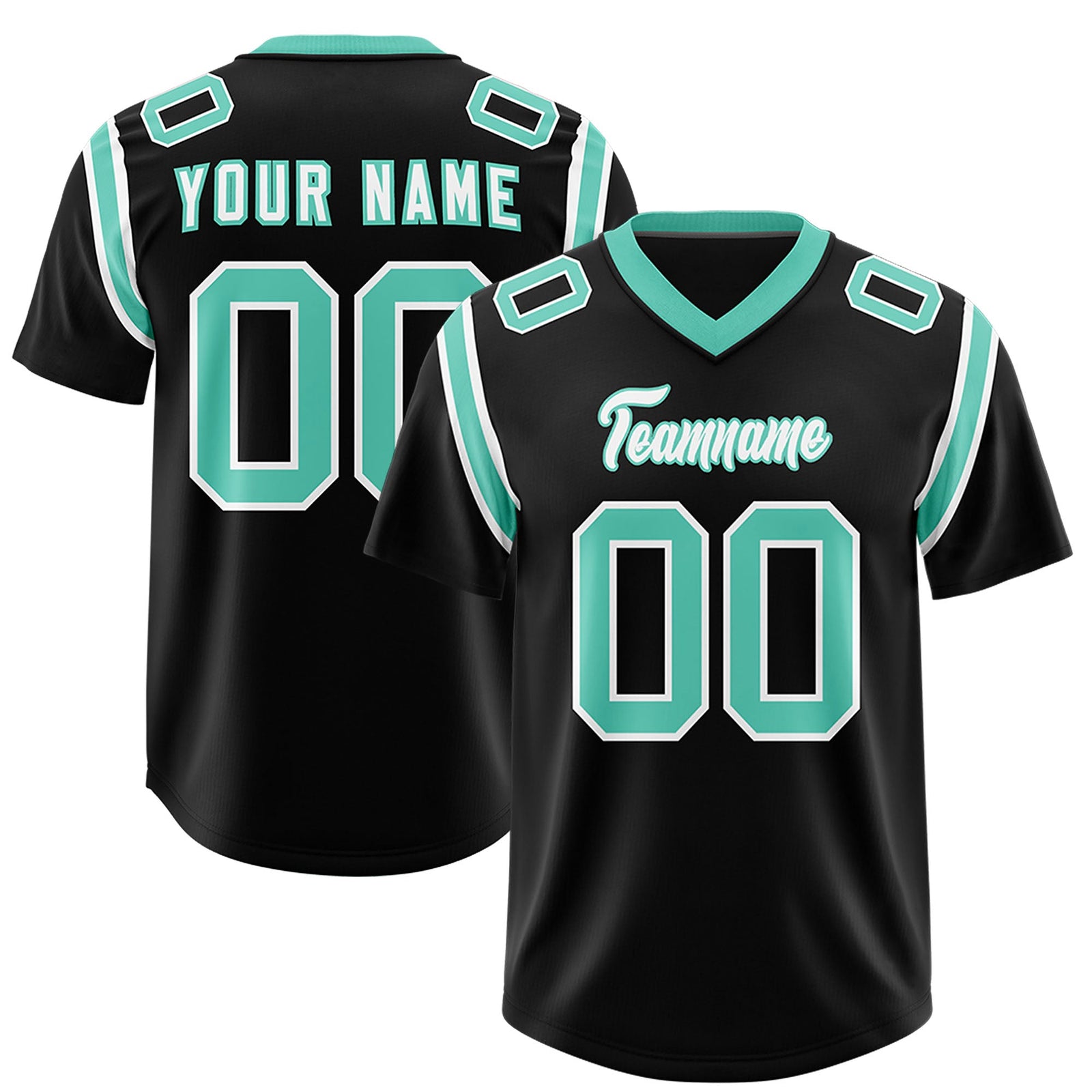 Custom Black Personalized Shoulder Cut Two-Tone Authentic Football Jersey