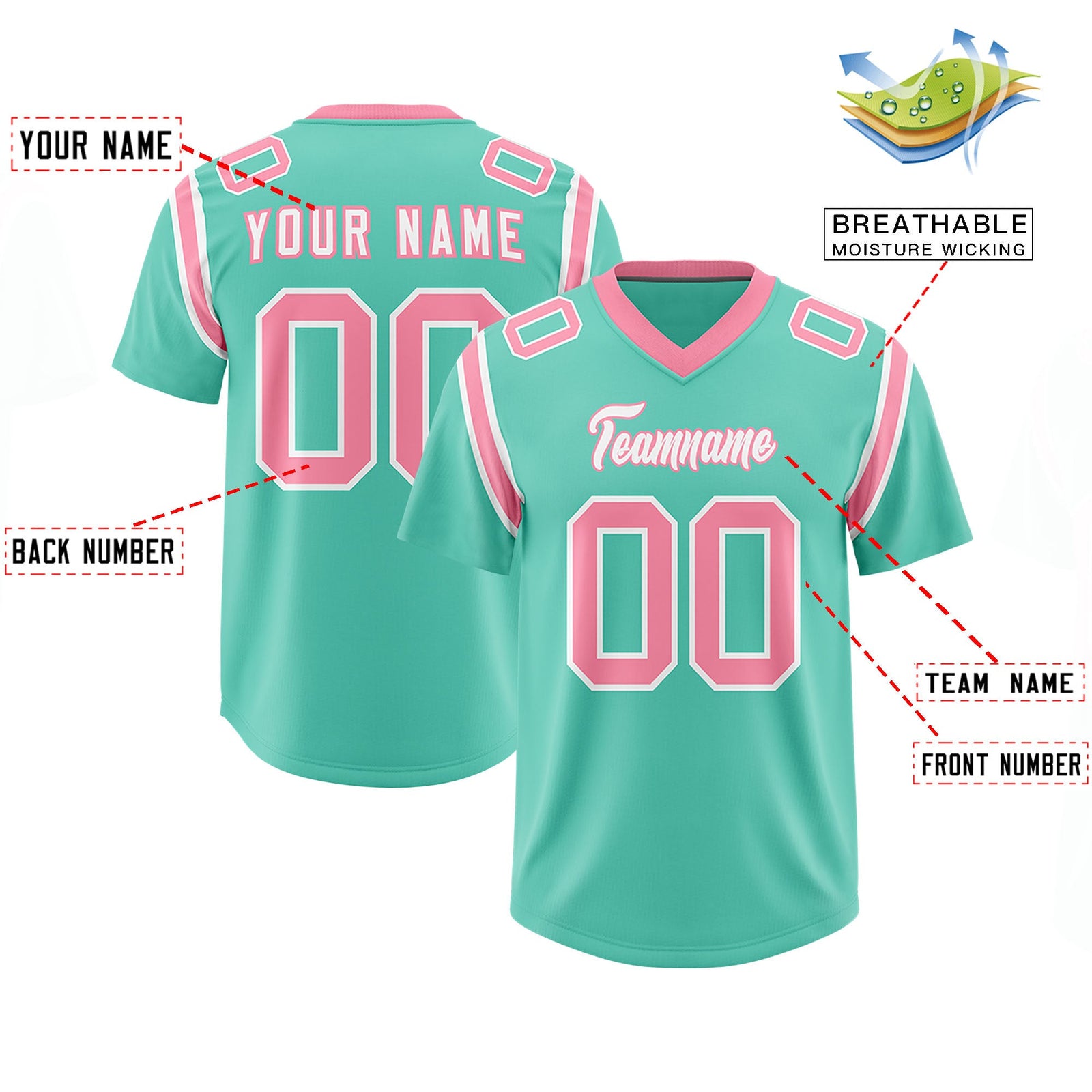 Custom Bright Green Personalized Shoulder Cut Two-Tone Authentic Football Jersey