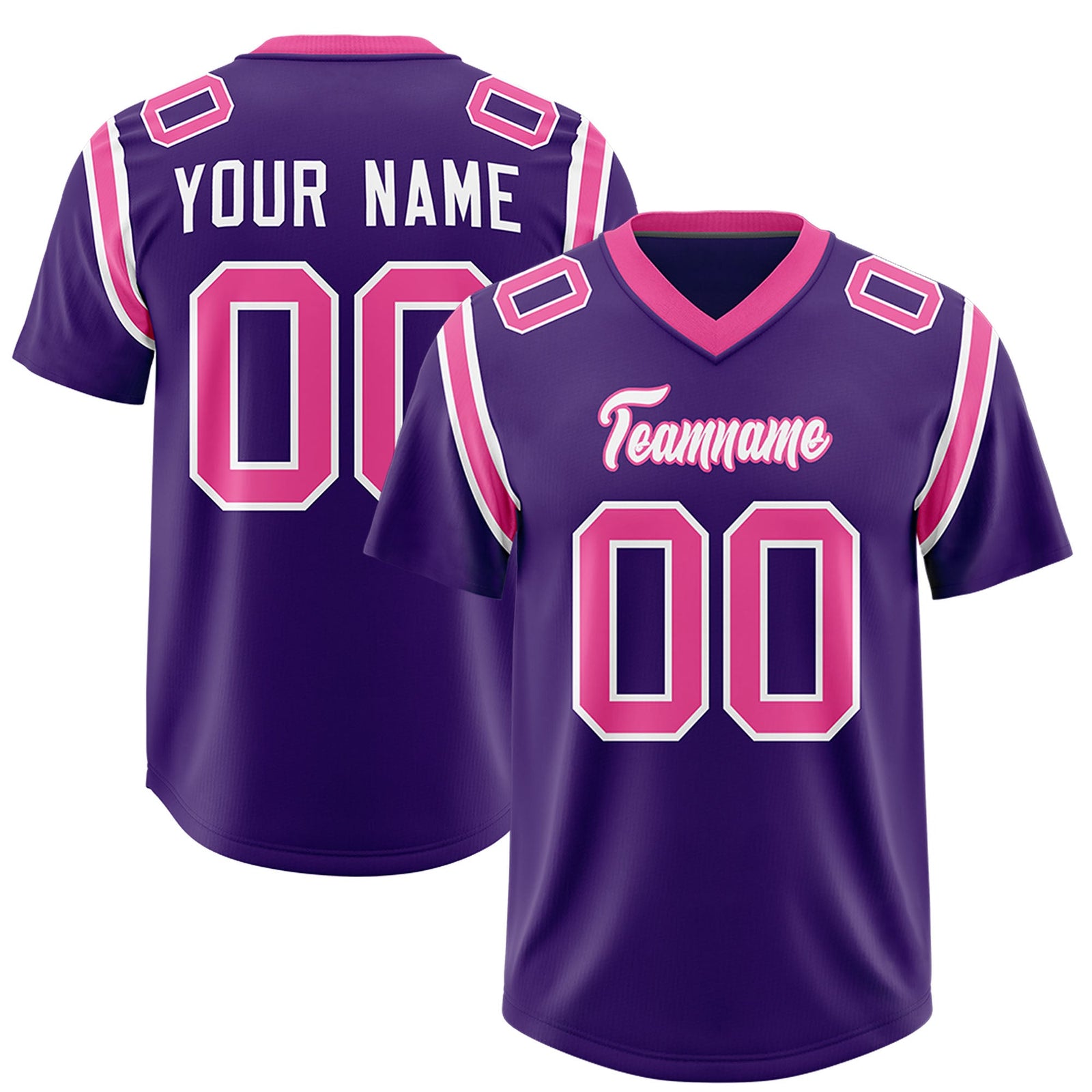 Custom Purple Personalized Shoulder Cut Two-Tone Authentic Football Jersey