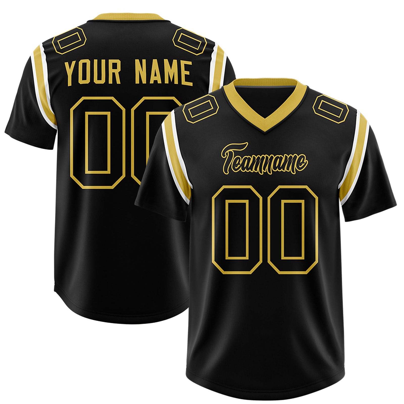Custom Black Personalized Shoulder Cut Two-Tone Authentic Football Jersey