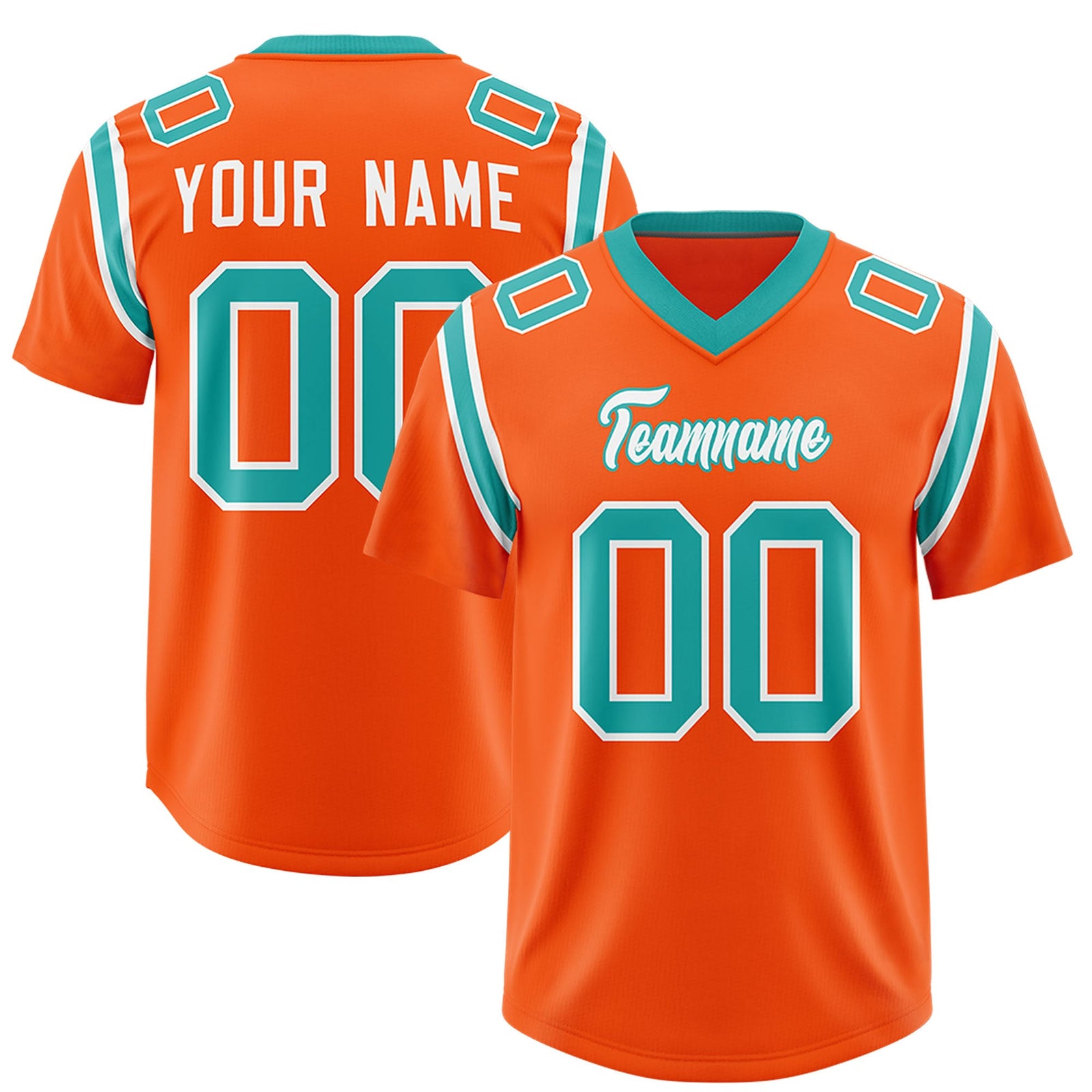 Custom Orange Personalized Shoulder Cut Two-Tone Authentic Football Jersey