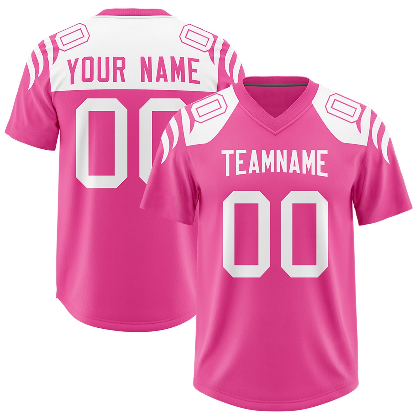 Custom Pink Pink Raglan Sleeves Personalized Pattern Authentic Football Jersey