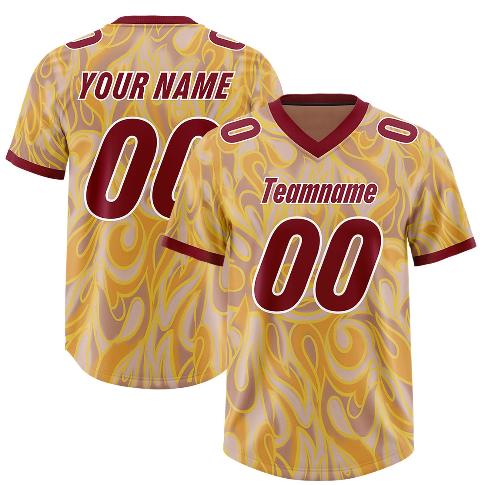 Custom Khaki Personalized Printed Graffiti Pattern Design Authentic Football Jersey