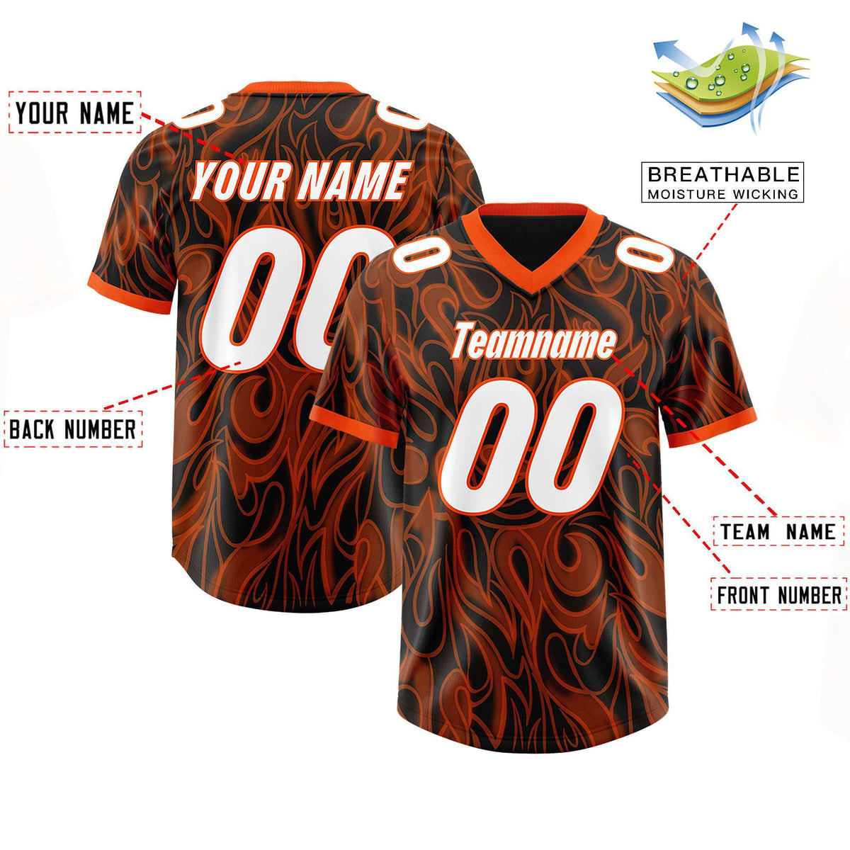 Custom Black Personalized Printed Graffiti Pattern Design Authentic Football Jersey