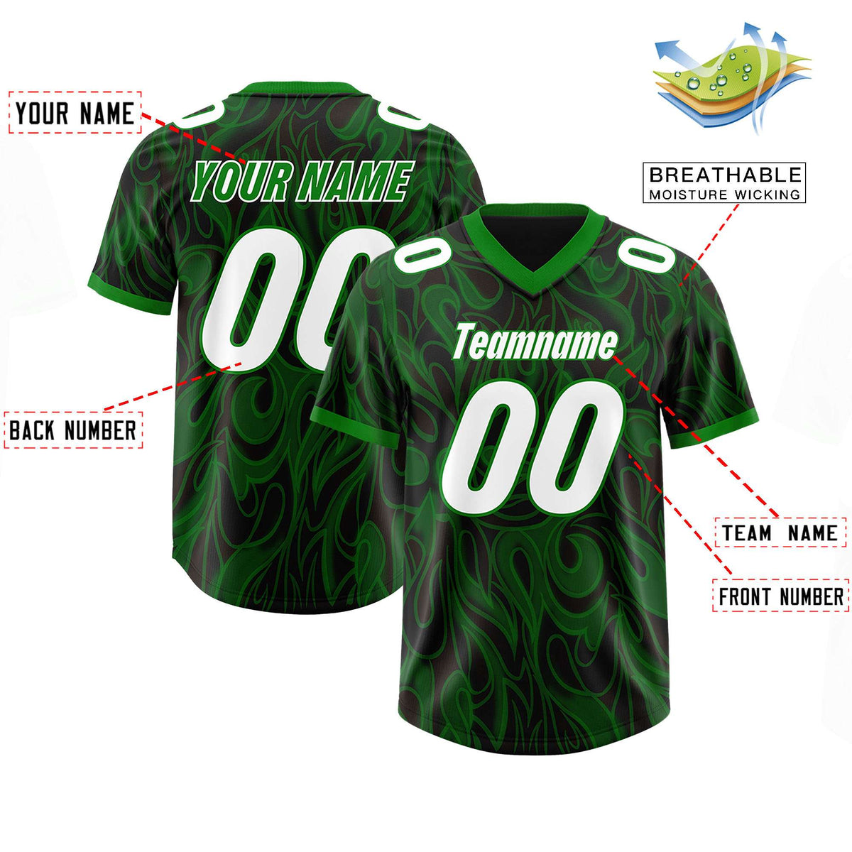 Custom Black Personalized Printed Graffiti Pattern Design Authentic Football Jersey
