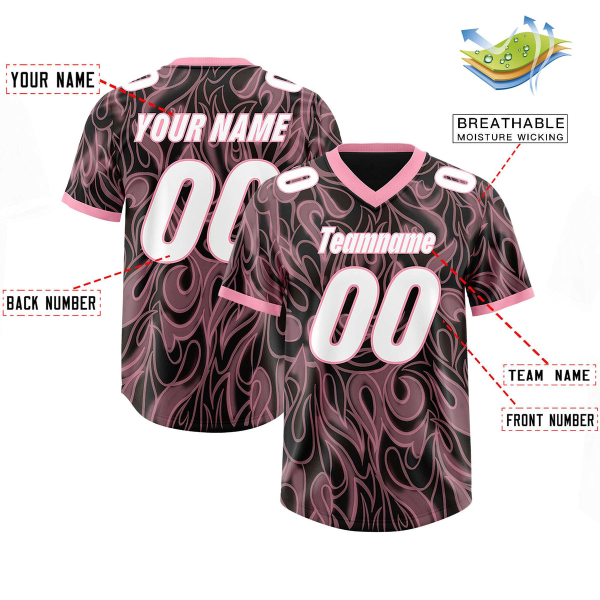 Custom Black Personalized Printed Graffiti Pattern Design Authentic Football Jersey