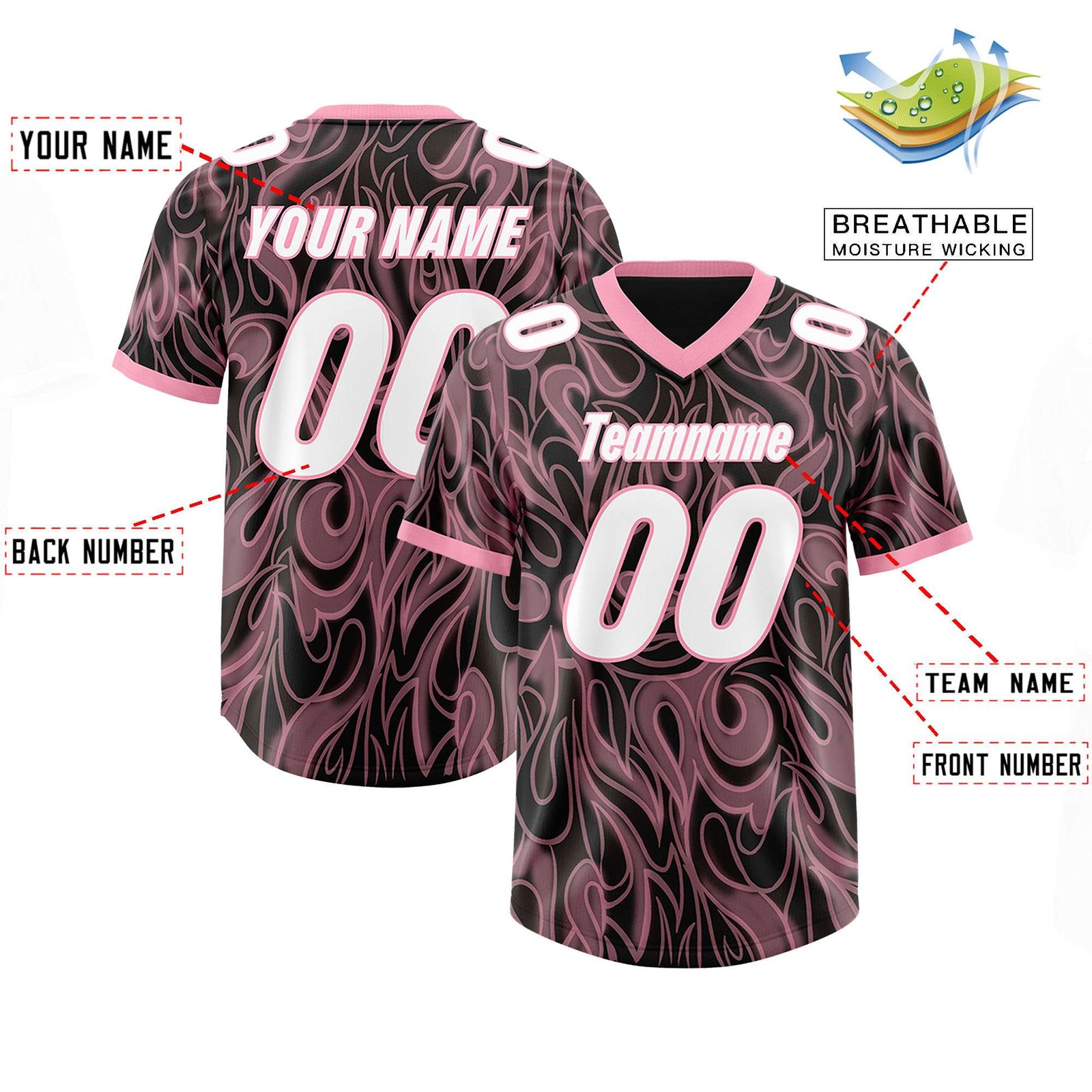 Custom Black Personalized Printed Graffiti Pattern Design Authentic Football Jersey
