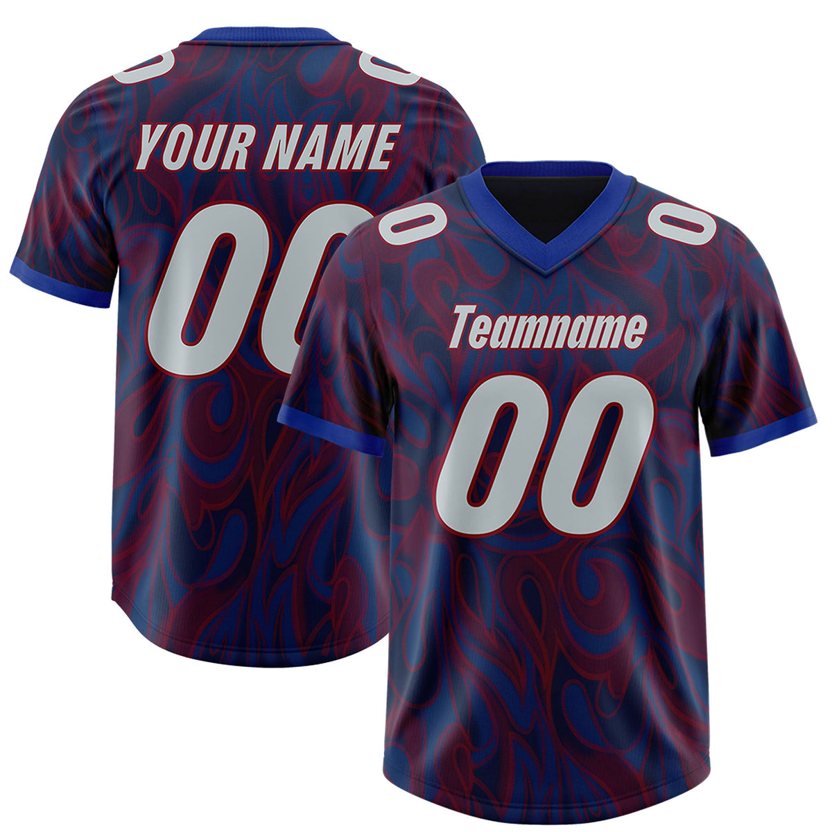 Custom Navy Personalized Printed Graffiti Pattern Design Authentic Football Jersey