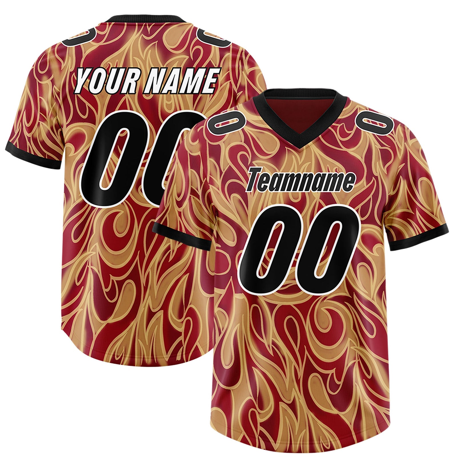 Custom Crimson Personalized Printed Graffiti Pattern Design Authentic Football Jersey