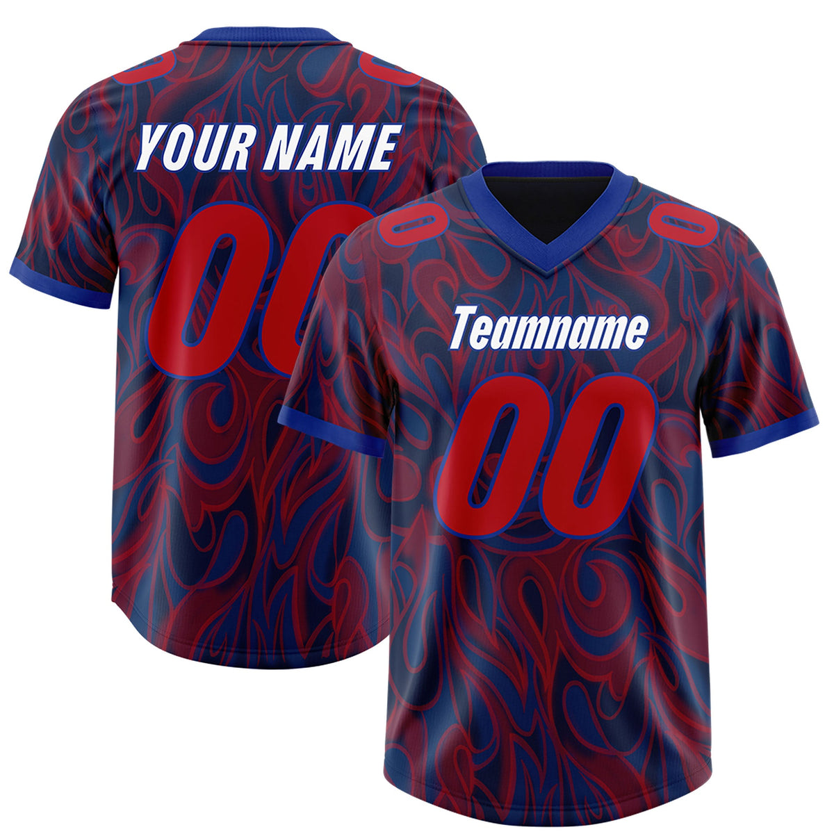 Custom Navy Personalized Printed Graffiti Pattern Design Authentic Football Jersey
