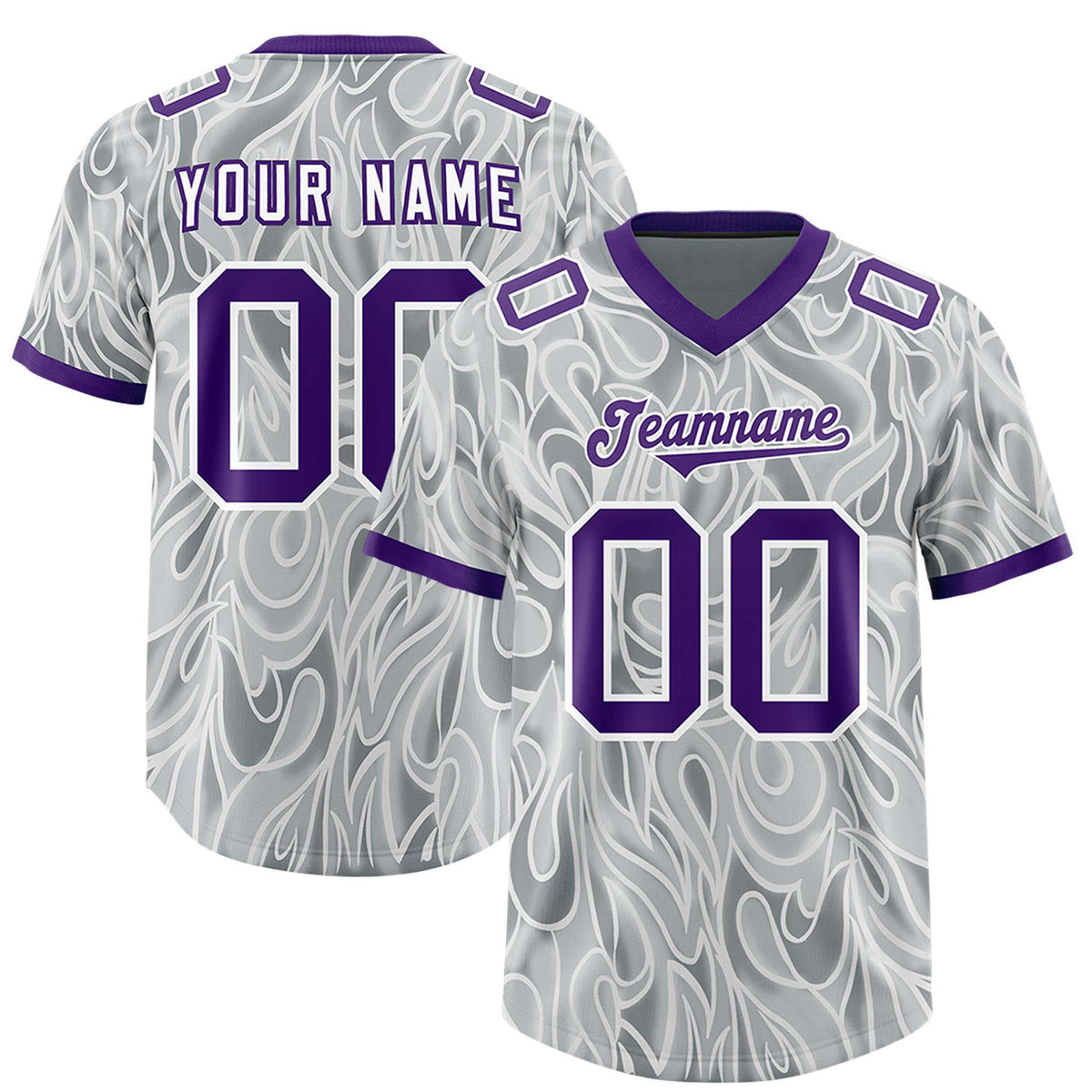 Custom Grey Personalized Printed Graffiti Pattern Design Authentic Football Jersey