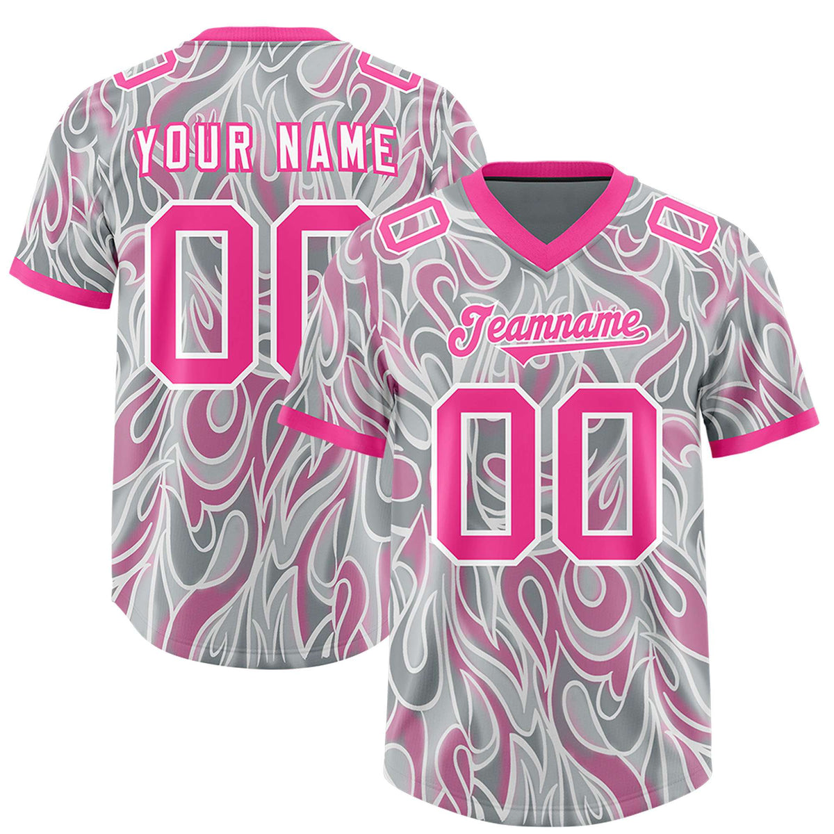 Custom Grey Personalized Printed Graffiti Pattern Design Authentic Football Jersey