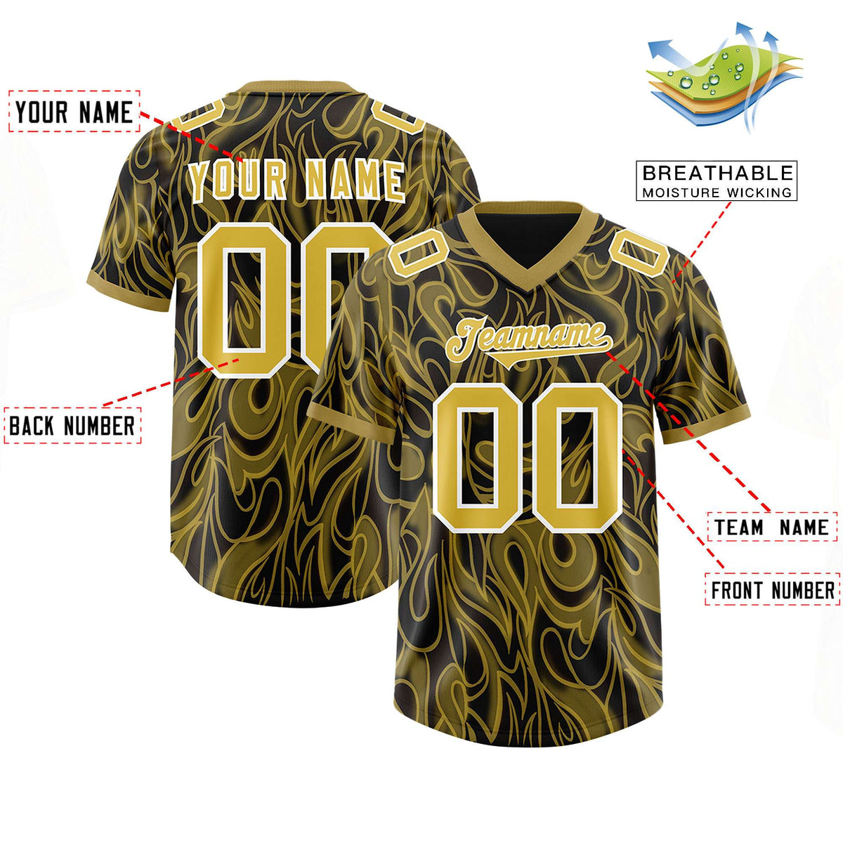 Custom Black Personalized Printed Graffiti Pattern Design Authentic Football Jersey