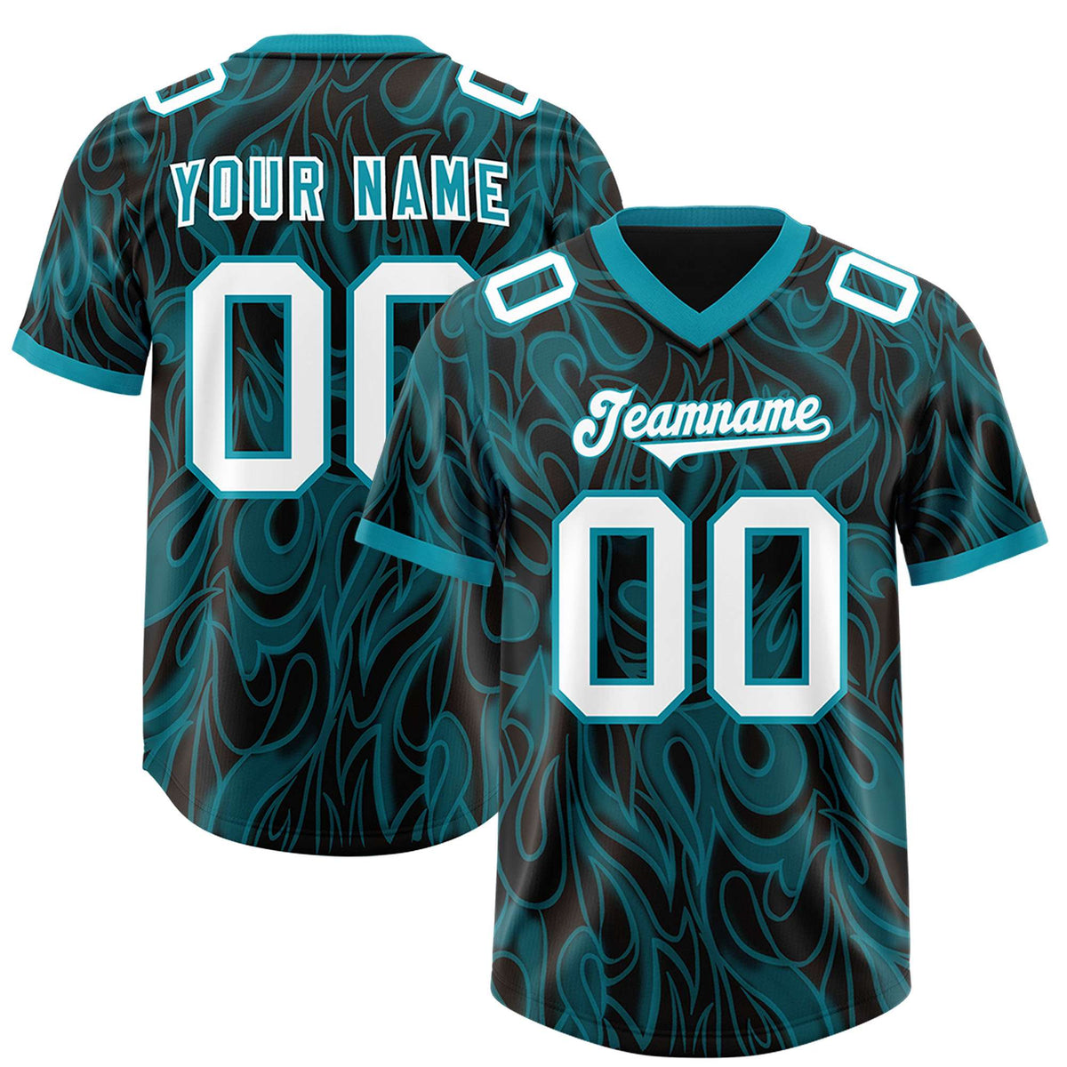 Custom Black Personalized Printed Graffiti Pattern Design Authentic Football Jersey