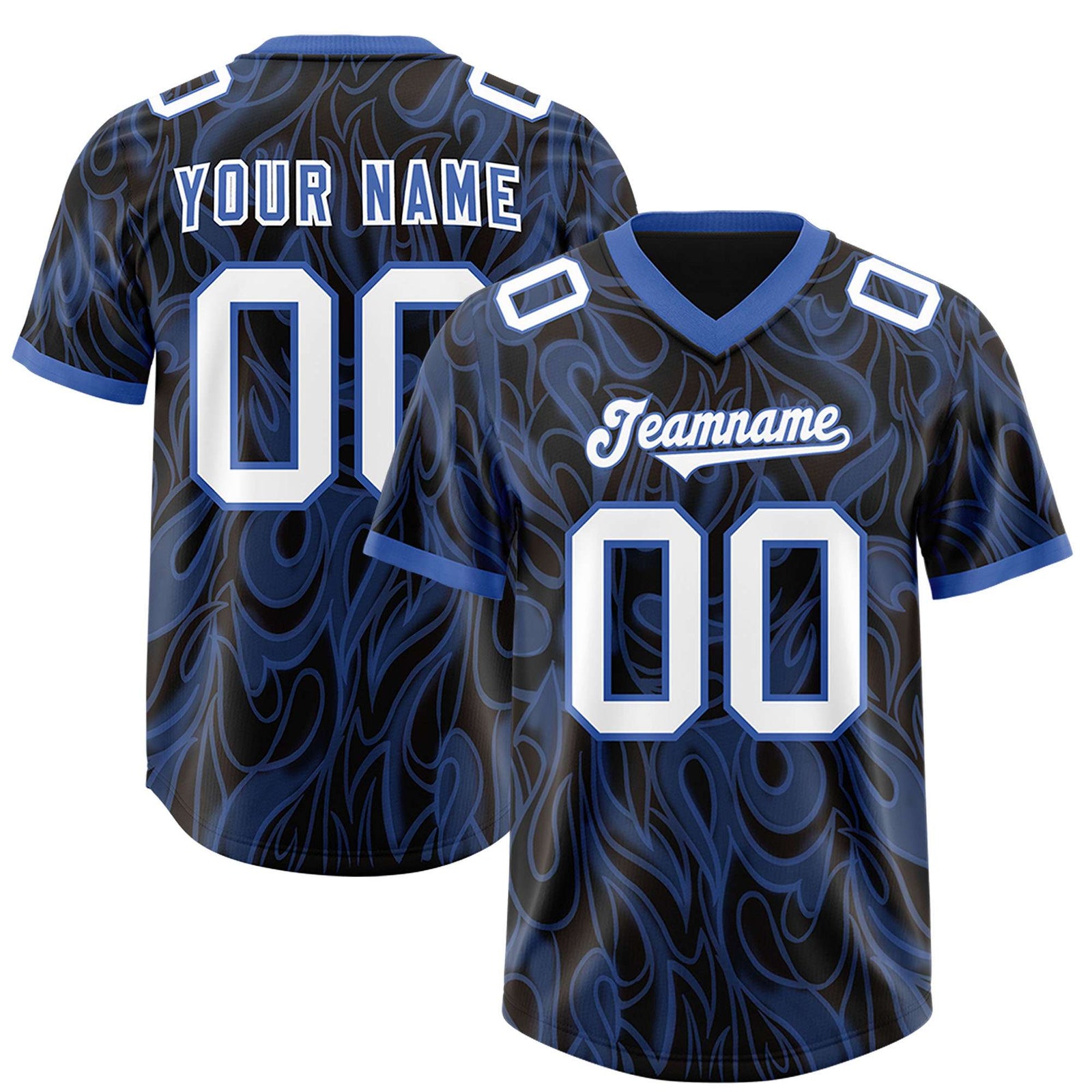 Custom Black Personalized Printed Graffiti Pattern Design Authentic Football Jersey