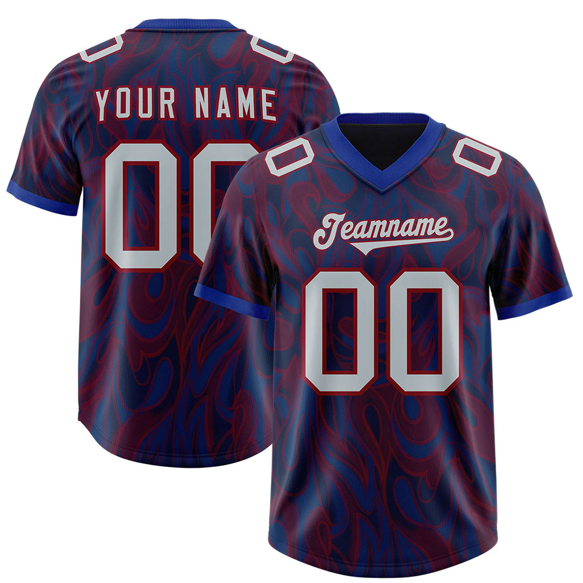 Custom Navy Personalized Printed Graffiti Pattern Design Authentic Football Jersey
