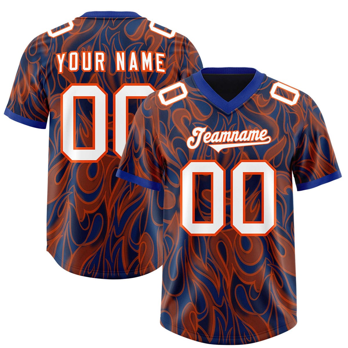 Custom Navy Personalized Printed Graffiti Pattern Design Authentic Football Jersey