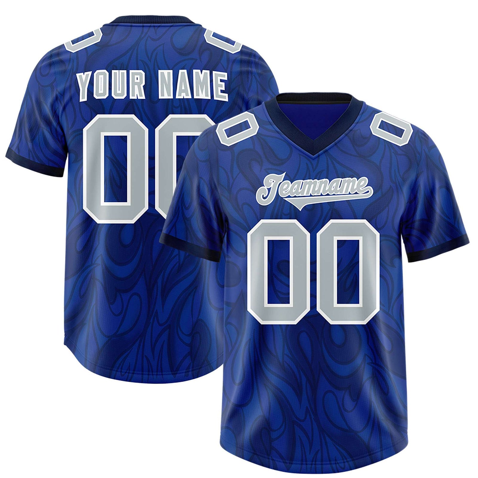 Custom Royal Personalized Printed Graffiti Pattern Design Authentic Football Jersey