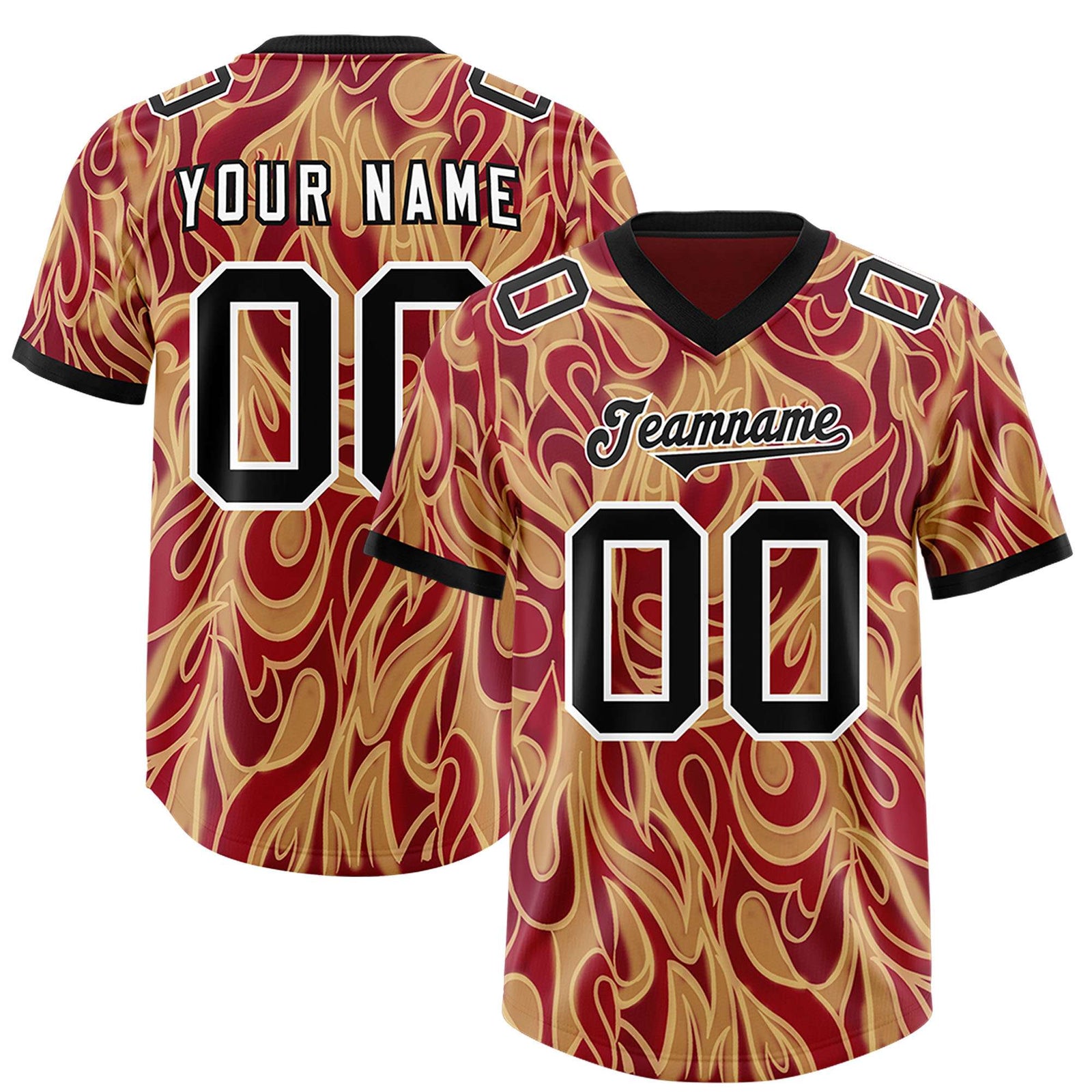 Custom Crimson Personalized Printed Graffiti Pattern Design Authentic Football Jersey