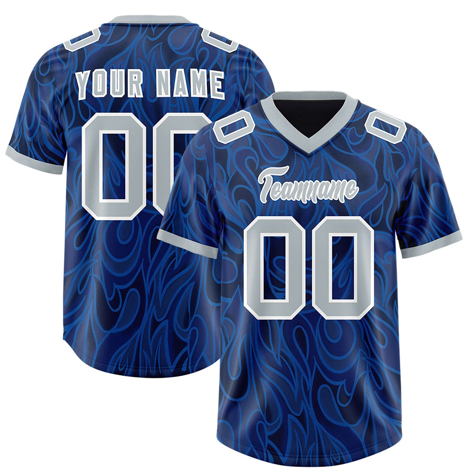 Custom Navy Personalized Printed Graffiti Pattern Design Authentic Football Jersey