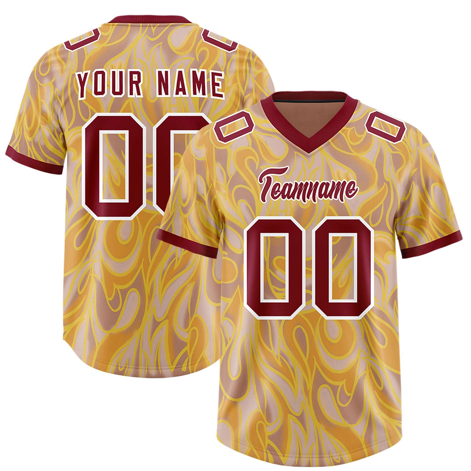 Custom Khaki Personalized Printed Graffiti Pattern Design Authentic Football Jersey