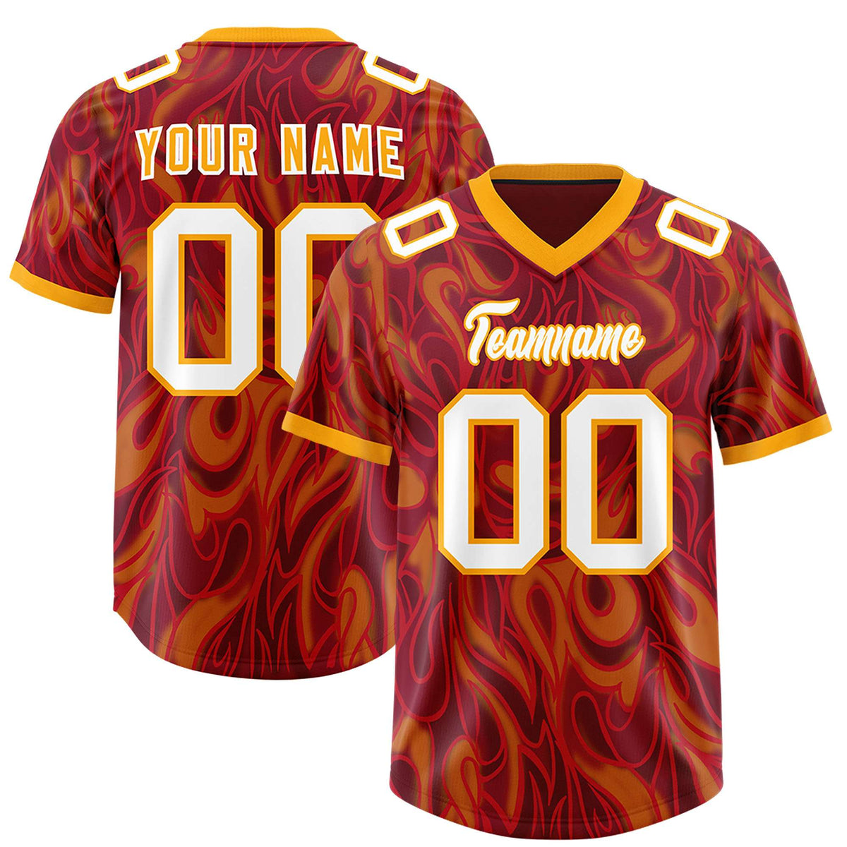 Custom Crimson Personalized Printed Graffiti Pattern Design Authentic Football Jersey