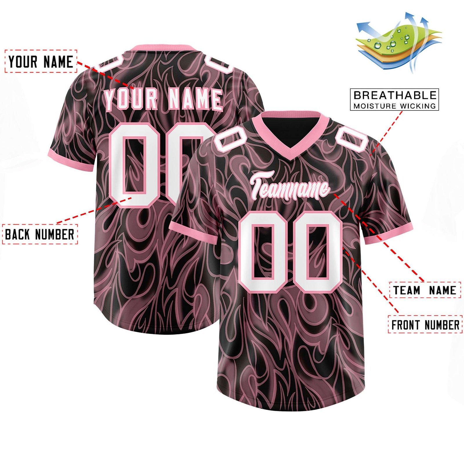 Custom Black Personalized Printed Graffiti Pattern Design Authentic Football Jersey