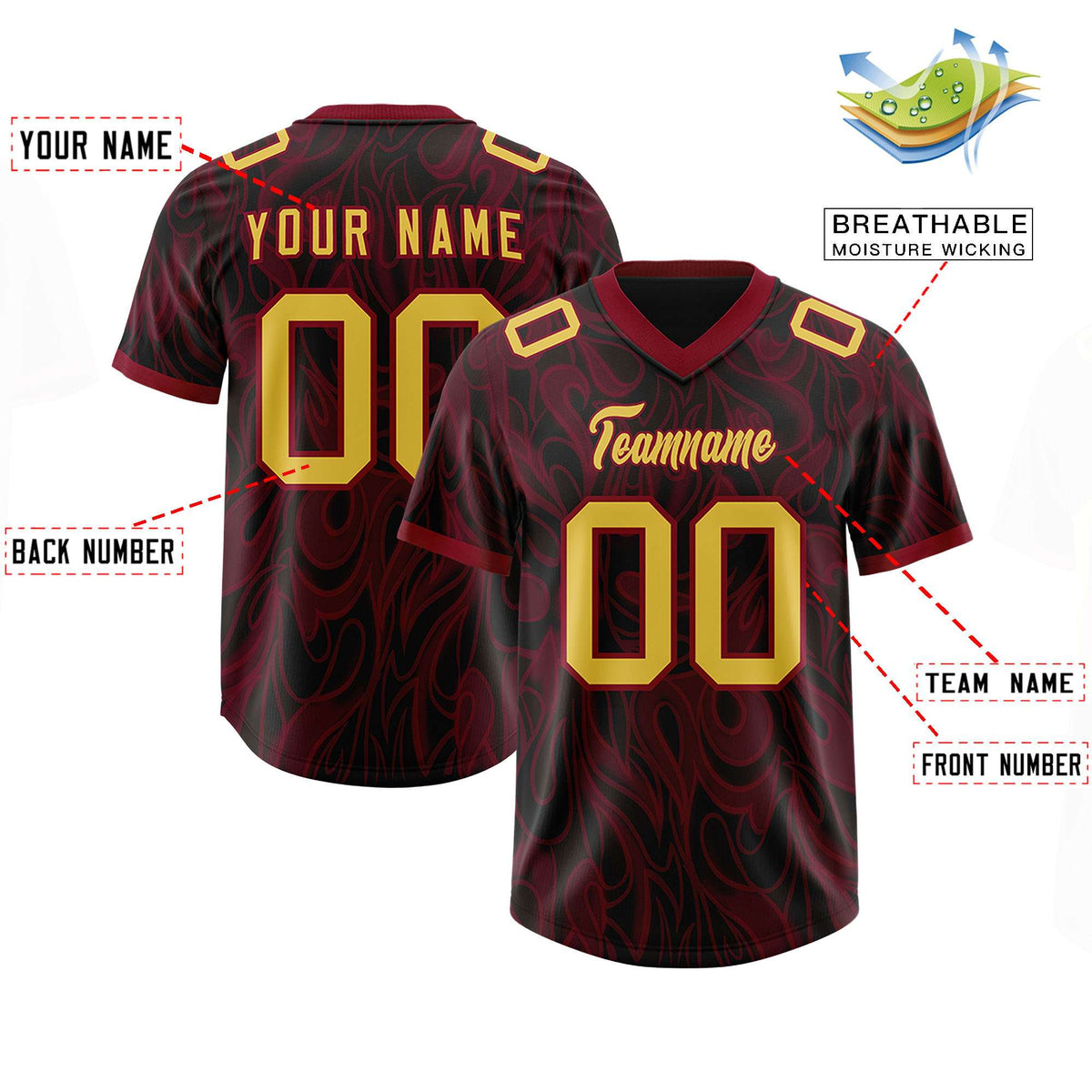 Custom Black Personalized Printed Graffiti Pattern Design Authentic Football Jersey