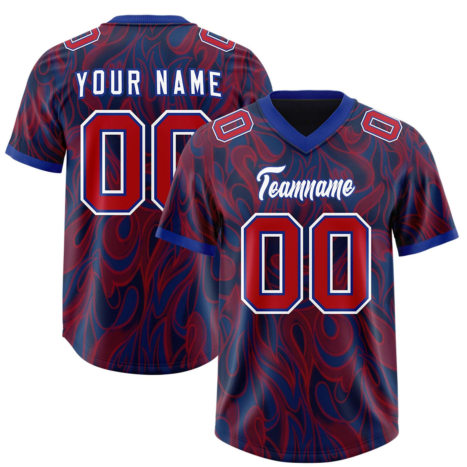 Custom Navy Personalized Printed Graffiti Pattern Design Authentic Football Jersey
