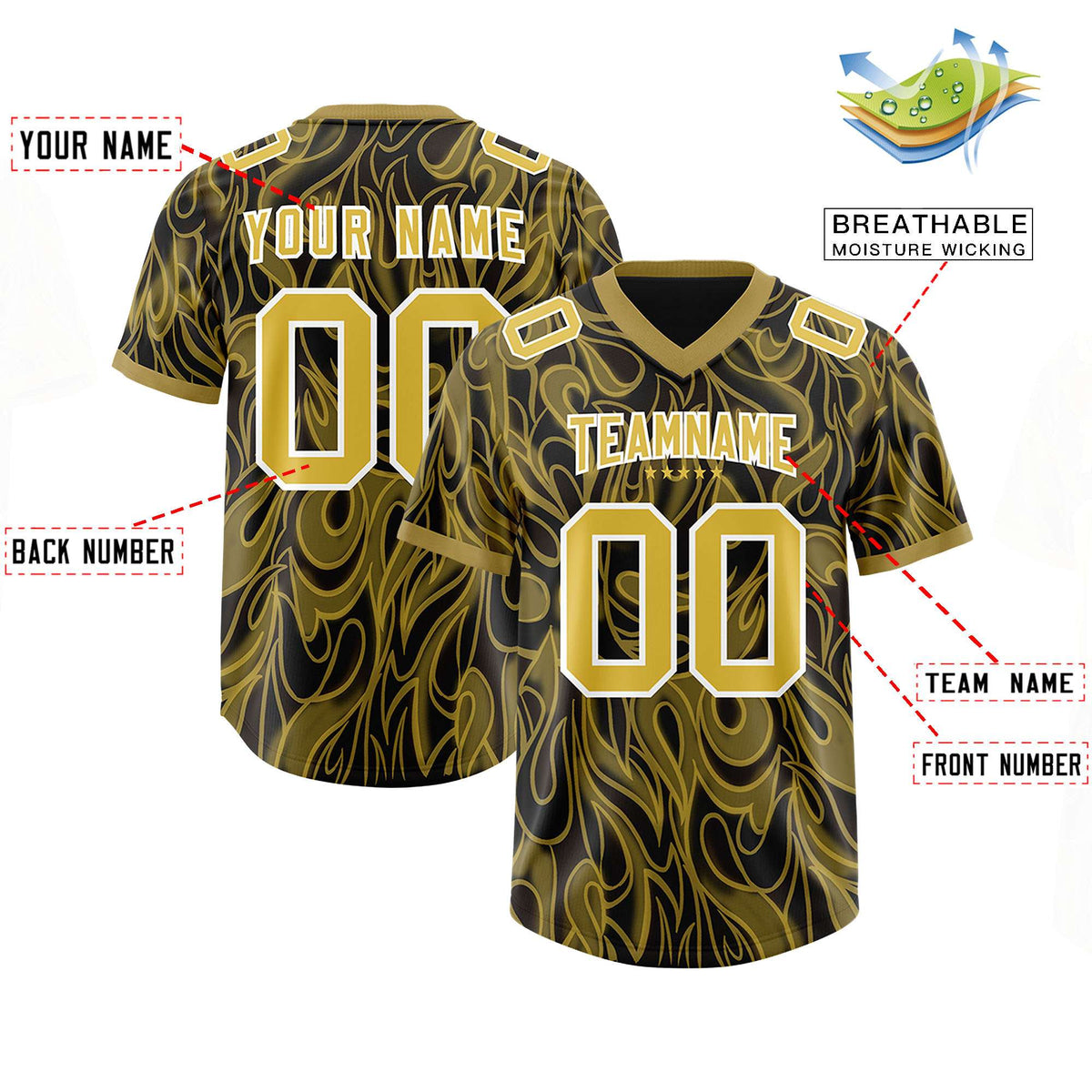 Custom Black Personalized Printed Graffiti Pattern Design Authentic Football Jersey