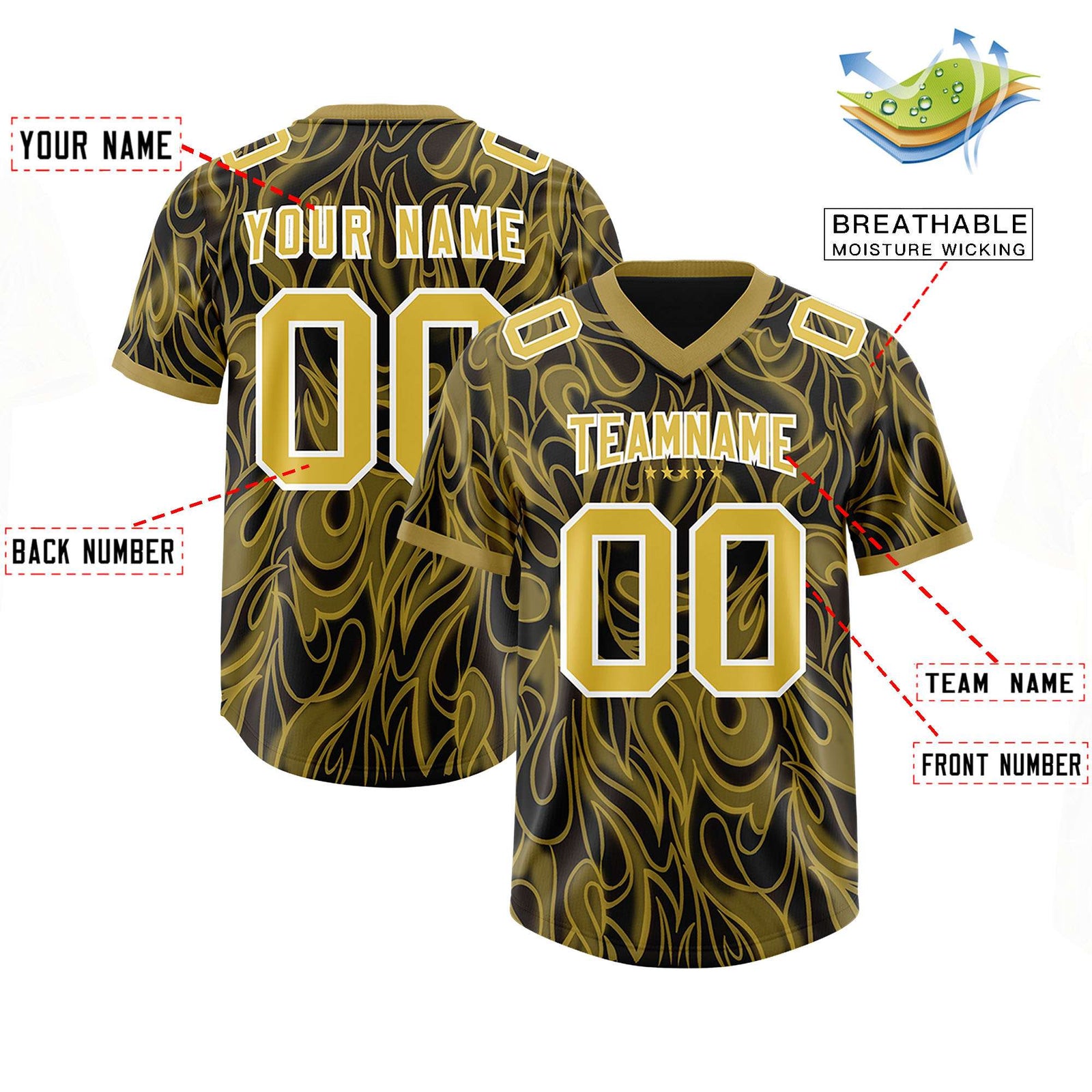 Custom Black Personalized Printed Graffiti Pattern Design Authentic Football Jersey