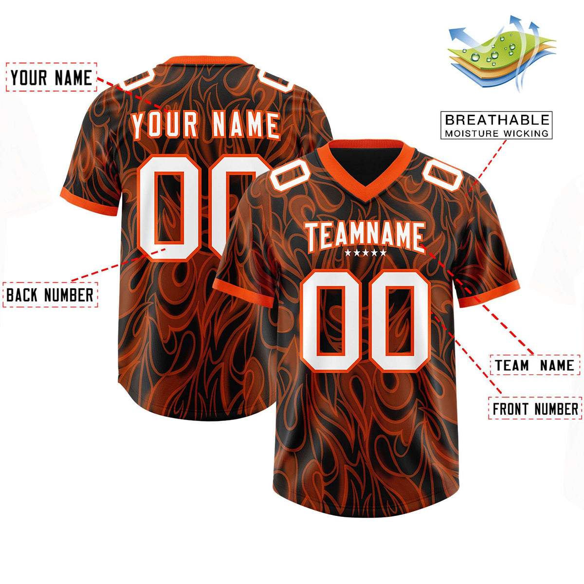 Custom Black Personalized Printed Graffiti Pattern Design Authentic Football Jersey