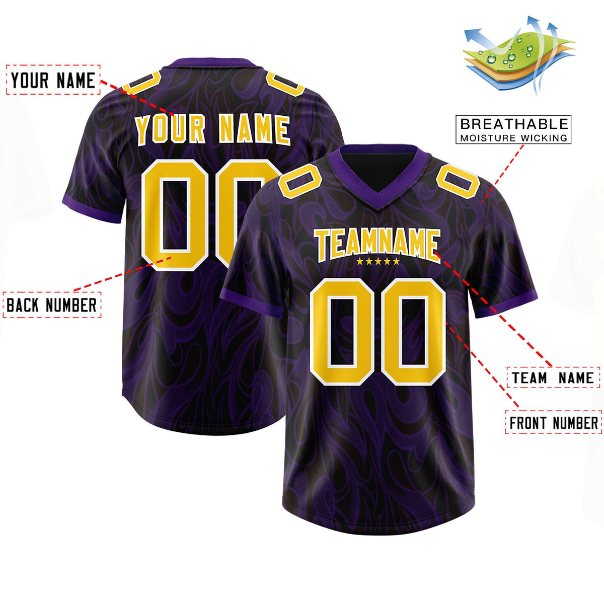 Custom Black Personalized Printed Graffiti Pattern Design Authentic Football Jersey